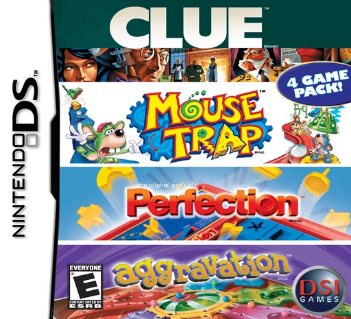 4 Game Pack! – Clue + Aggravation + Perfection + Mouse Trap