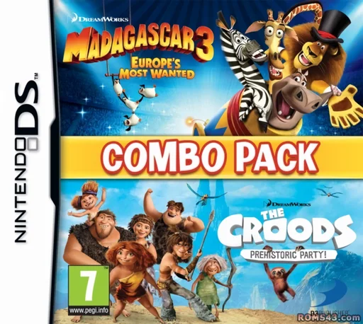 Combo Pack – Madagascar 3 – Europe’s Most Wanted + Croods, The – Prehistoric Party!